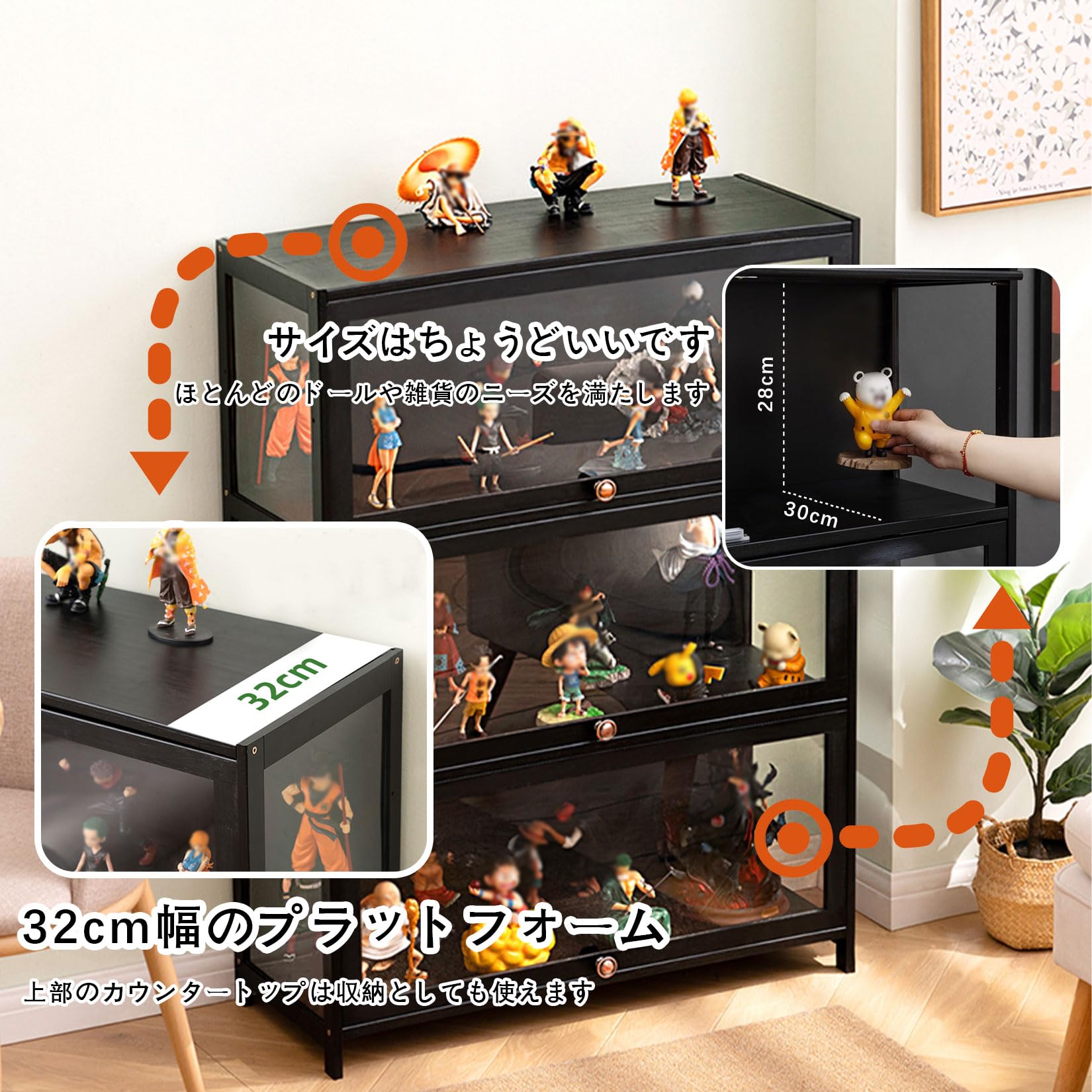Amazon.co.jp: yurstcggh アクリルケース 1/2/3/4/5段 ショーケース 大